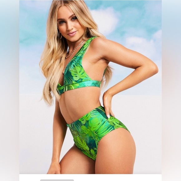 ASOS DESIGN SWIM GLAM mix and match high waist bikini bottom size 6 NWOT - Picture 3 of 8